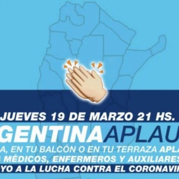 #ArgentinaAplaude: convocan a un aplauso masivo en apoyo a médicos, enfermeros y auxiliares