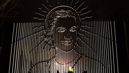 Mar Chiquita inauguró una escultura de Eva Perón de 700 kilos de hierro
