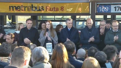 Vidal inauguró el Metrobus en San Martín y puso cara a cara a Katopodis con López Medrano