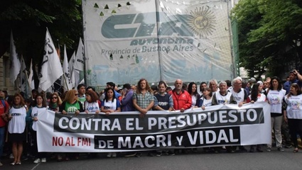 Gremios bonaerenses preparan una movilización contra el presupuesto de Vidal