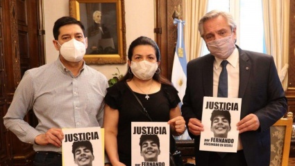 Tras la reunión con el presidente, los padres de Fernando Báez se mostraron “agradecidos por el apoyo”