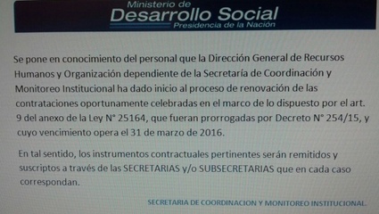 Alivio en los trabajadores del Ministerio de Desarrollo. Despidos en Cancillería.