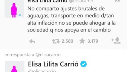 Tarifazo: cuestionamiento de Carrió a Macri