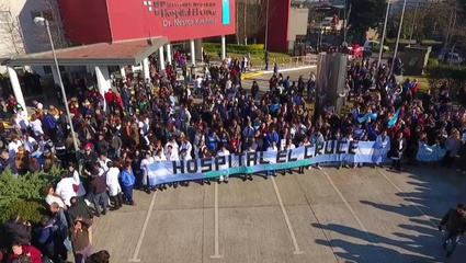 Florencio Varela: Se realizó un "abrazo simbólico" al hospital El Cruce