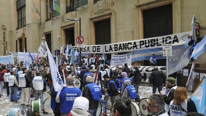 Nueva jornada de protesta de los bancarios contra la reforma de la Caja de Jubilaciones
