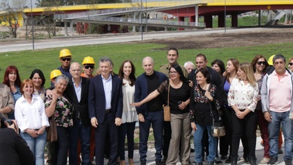 Junto a Rodríguez Larreta y Macri, Vidal inauguró un puente en Lanús