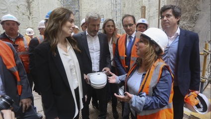 Frigerio y Vidal supervisaron juntos una importante obra hidráulica en Dock Sud