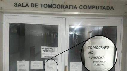 Los médicos del Hospital Rossi juntan firmas para conseguir un tomógrafo y se agrava la crisis en la salud pública