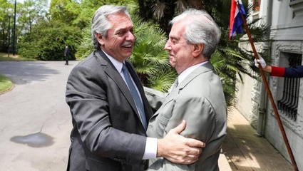 Alberto Fernández se reunió con Tábare Vazquéz y analizaron en Montevideo la crisis regional