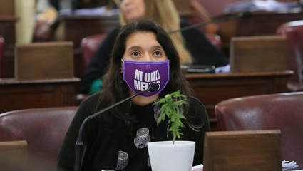 Una diputada llevó una planta de marihuana al debate por la legalización del cultivo de cannabis
