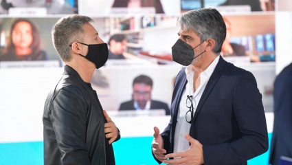 Junto a Tinelli, Suar y Echarri, Alberto Fernández anunció el primer acuerdo con la industria de contenidos