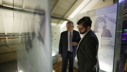 Alberto Fernández y Boric visitaron el Museo Sitio de Memoria ESMA