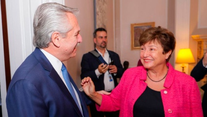 Tras reunirse con Alberto, Georgieva sostuvo que es "muy importante que Argentina mantenga el rumbo económico"