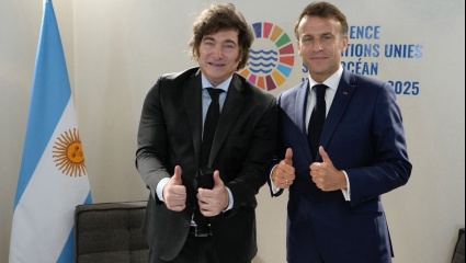 Milei asistió a una cumbre de cambio climático de la ONU a pedido de Macron, y luego se reunieron