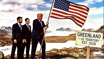 Trump suma provocaciones: posteó una imagen de él plantando una bandera de EE UU en Groenlandia