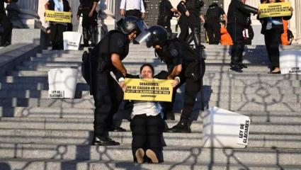 Glaciares en debate: detienen a militantes de Greenpeace tras un intento de toma del perímetro del Congreso
